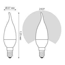 Лампа светодиодная Gauss E14 6W 4100K матовая 34126