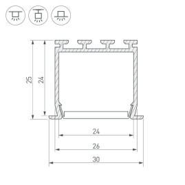 Профиль Arlight PLS-LOCK-H25-FS-2000 ANOD 016446