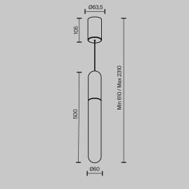 Подвесной светодиодный светильник Maytoni Technical Mist P101PL-L500-12W3K-B