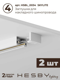 Накладная однофазная трековая система Hesby Lighting Skylite №13 со светильниками HSBL_kompl_S013_NI3W4K