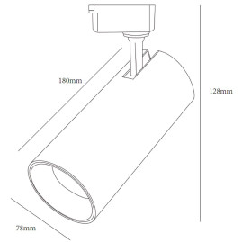 Трековый светодиодный светильник ЭРА TR5-30 COB BK Б0049055