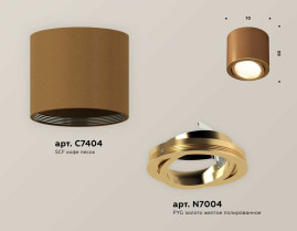 Комплект накладного светильника Ambrella light Techno Spot XS7404001 SCF/PYG кофе песок/золото желтое полированное (C7404, N7004)