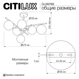 Потолочная люстра Citilux Ronny CL242163