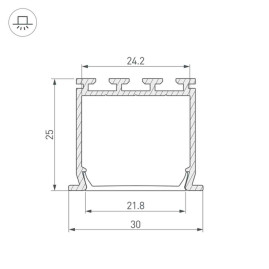 Профиль Arlight PLS-LOCK-H25-FS-3000 ANOD 023386