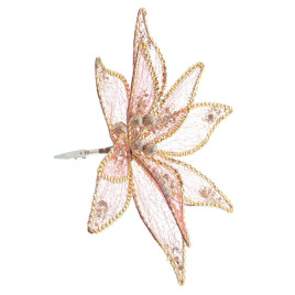 Цветок искусственный &quot;Пуансеттия&quot; (на клипсе), L23 W23 H12 см