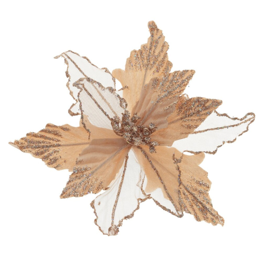 Цветок искусственный &quot;Пуансеттия&quot; (на клипсе), L23 W23 H12 см