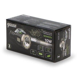 Ручной светодиодный фонарь Gauss аккумуляторный 185х106 250 лм GF209