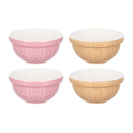 Набор чаш Cane, 12 см, 4 шт, коричневый, розовый