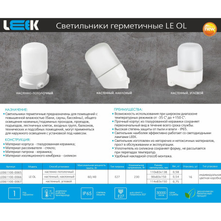 Настенный светильник LEEK LE061100-0067