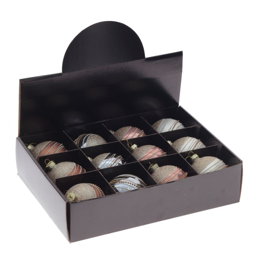 Набор из 12шт Украшение новогоднее &quot;Шар&quot;, D 8 см, L35 W25 H8,5 см