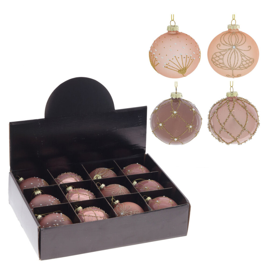 Набор из 12шт Украшение новогоднее &quot;Шар&quot;, D 8 см, L35 W25 H8,5 см