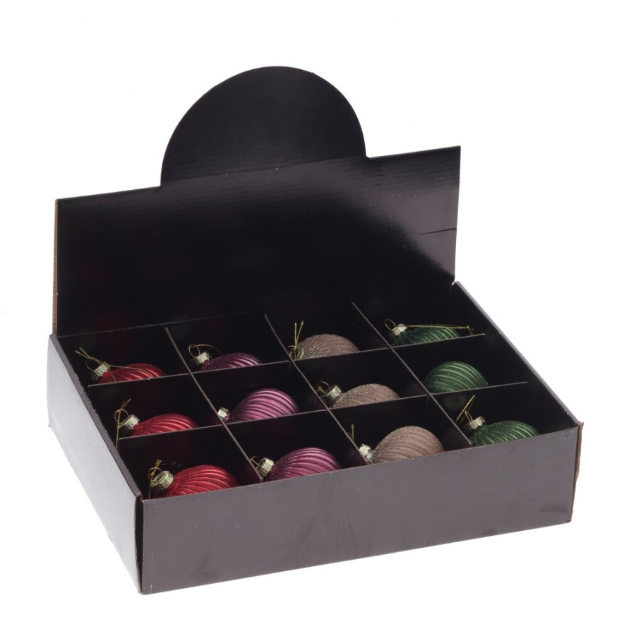 Набор из 12шт Украшение новогоднее &quot;Шар&quot;, D 8 см, L35 W25 H8,5 см