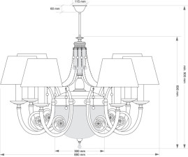 Подвесной светильник KUTEK BIBIONE BIB-ZW-6(P/A)CR