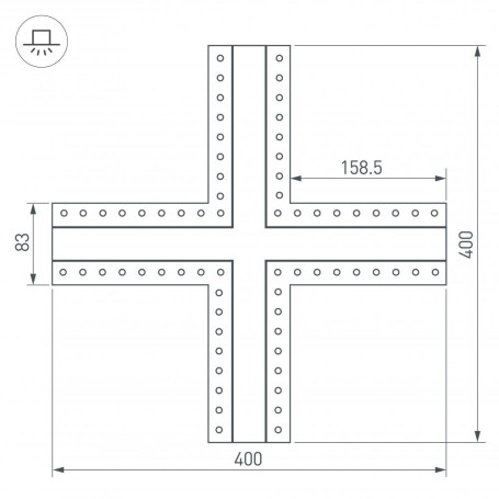 Коннектор X-образный Arlight SL-Linia32-Fantom 030099