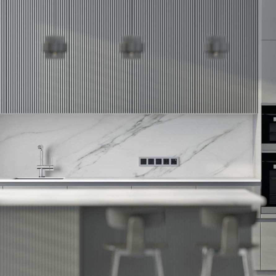 Рамка Werkel Slab на 5 постов серебро/софт W0052965 4690389207952