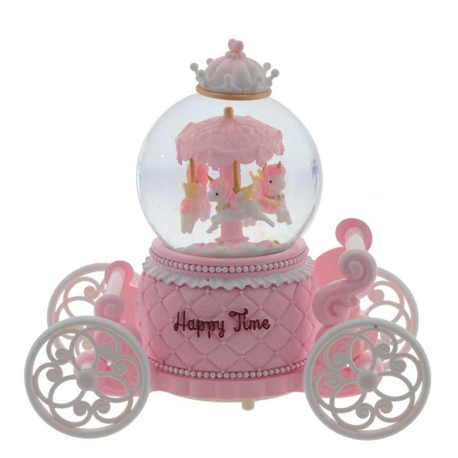 Фигурка декоративная &quot;Карусель&quot; в стекл шаре (муз, подсвет, вьюга, 2xAAA н/п), D8 см, L17 W9 H17 см