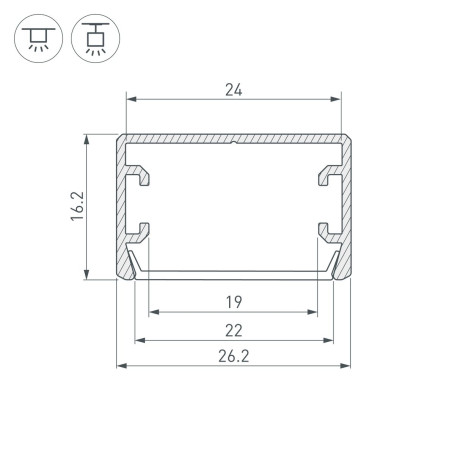 Профиль Arlight PLS-Lock-H16-SMT-3000 Anod 044805
