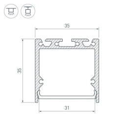 Профиль Arlight SL-Line-3535-3000 Anod 036196