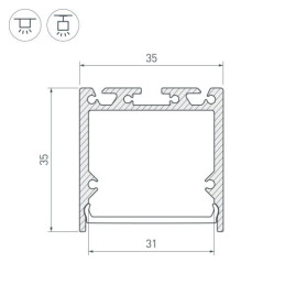Профиль Arlight SL-Line-3535-3000 Anod 036196