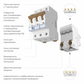 Автоматический выключатель Werkel 3P 25А C 4,5кА W903P254 4690389192876