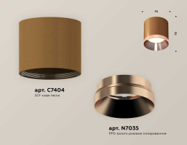 Комплект накладного светильника Ambrella light Techno Spot XS7404011 SCF/PPG кофе песок/золото розовое полированное (C7404, N7035)