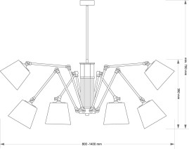 Подвесной светильник KUTEK TADEA TAD-ZW-6(BN/A)
