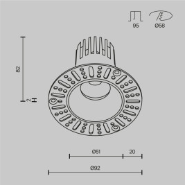 Встраиваемый светильник Maytoni Technical DL124-10W-2.7K-TRS-B