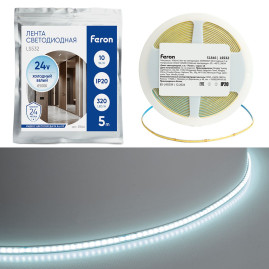 Светодиодная лента Feron LS532 10W/m 320LED/m 2110SMD 6500K 5M 51846