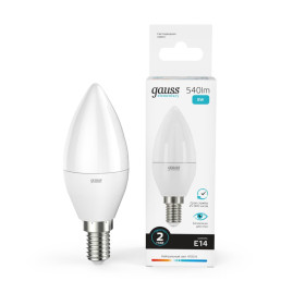 Лампа светодиодная Gauss E14 8W 4100K матовая 33128
