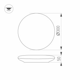 Потолочный светодиодный светильник Arlight CL-Frisbee-Motion-R300-18W Warm3000 030162