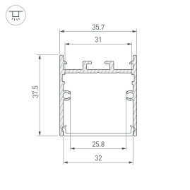 Профиль Arlight SL-Line-3638-LW-2000 Anod 038362