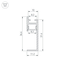Профиль встраиваемый Arlight Plintus-H35-F-2000 Black 043599