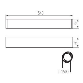 Подвесной линейный светильник Kanlux ALIN 4LED 1X150-B 27423