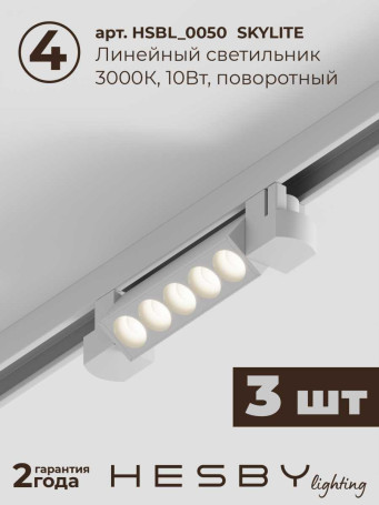 Трековая система со светильниками №9 однофазная накладная Hesby Lighting Skylite HSBL_kompl_S009_NI2W3K