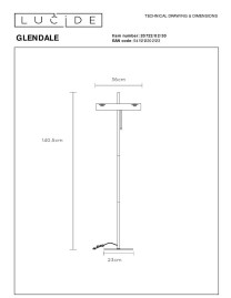Торшер Lucide Glendale 20722/02/30