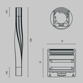 Профиль радиусный Maytoni ALM-3535R-B-TL-90°-0.4M