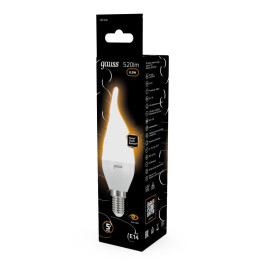 Лампа светодиодная Gauss E14 6.5W 3000K матовая 104101107