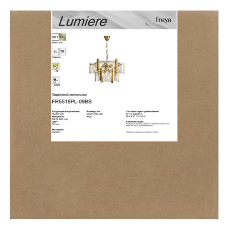 Подвесная люстра Freya Люмьер / Lumiere FR5516PL-09BS