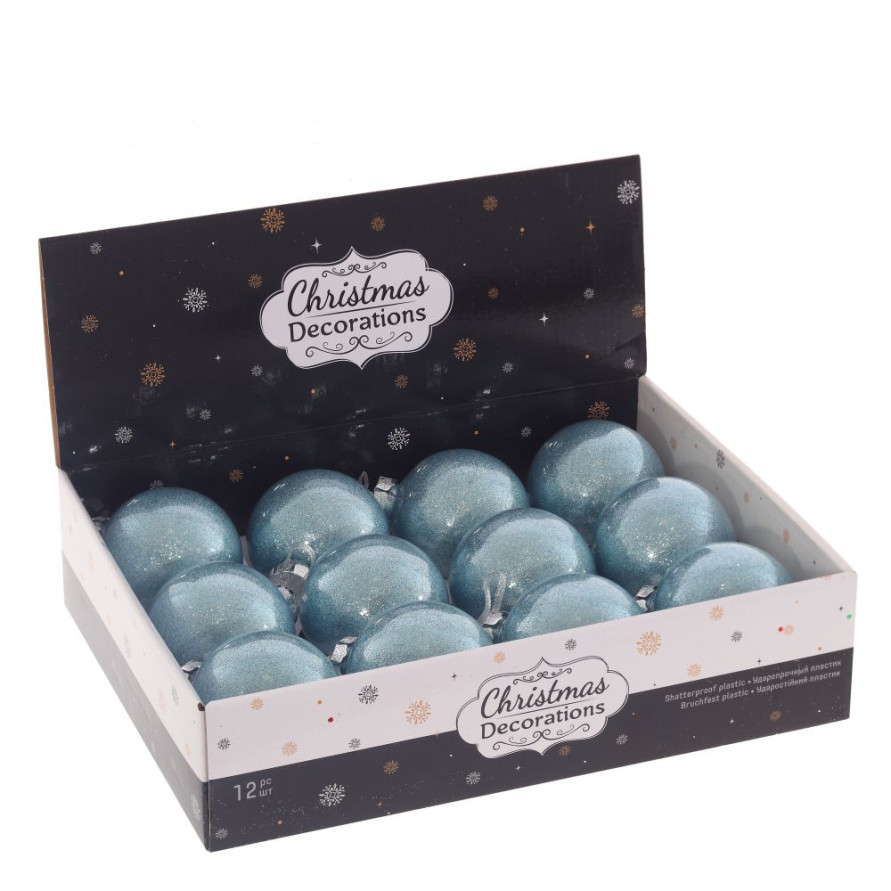 Набор из 12шт Украшение новогоднее &quot;Шар&quot;, D 8 см, L35 W27 H8,5 см