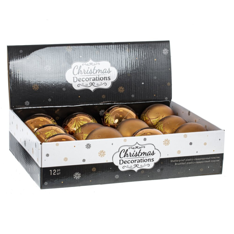 Набор из 12шт Украшение новогоднее &quot;Шар&quot;, D 8 см, L35 W27 H8,5 см