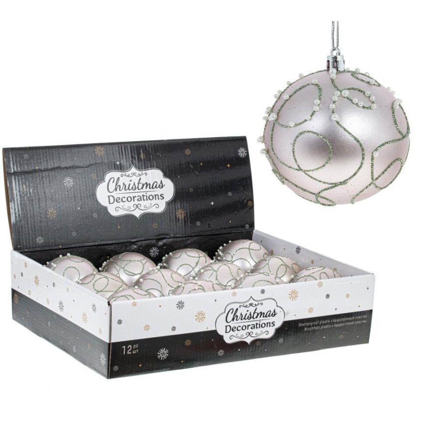 Набор из 12шт Украшение новогоднее &quot;Шар&quot;, D 8 см, L35 W27 H8,5 см