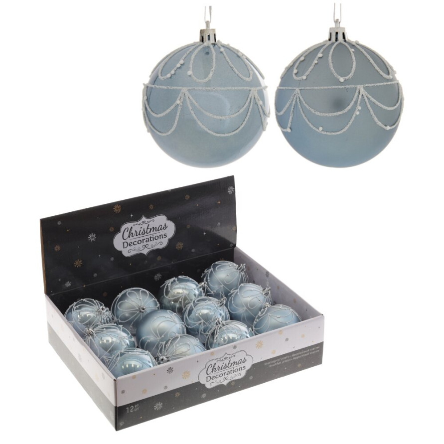 Набор из 12шт Украшение новогоднее &quot;Шар&quot;, D 8 см, L35 W27 H8,5 см