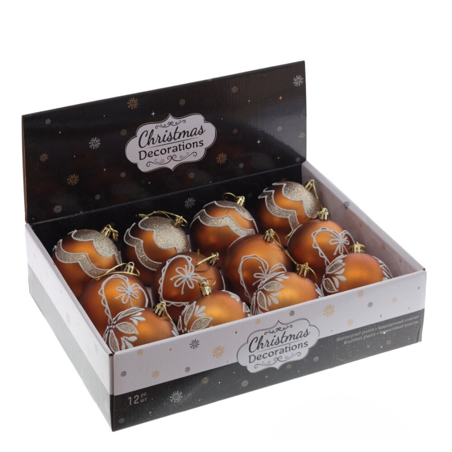 Набор из 12шт Украшение новогоднее &quot;Шар&quot;, D 8 см, L35 W27 H8,5 см