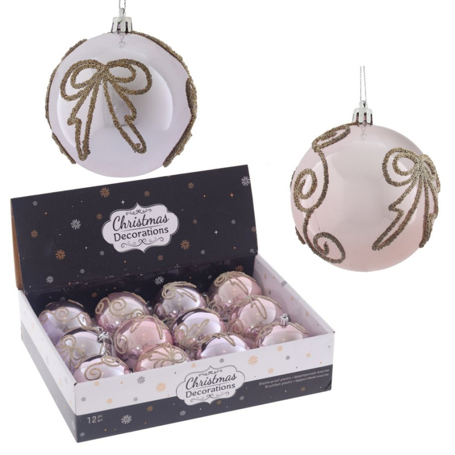 Набор из 12шт Украшение новогоднее &quot;Шар&quot;, D 8 см, L35 W27 H8,5 см
