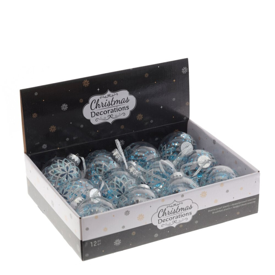 Набор из 12шт Украшение новогоднее &quot;Шар&quot;, D 8 см, L35 W27 H8,5 см