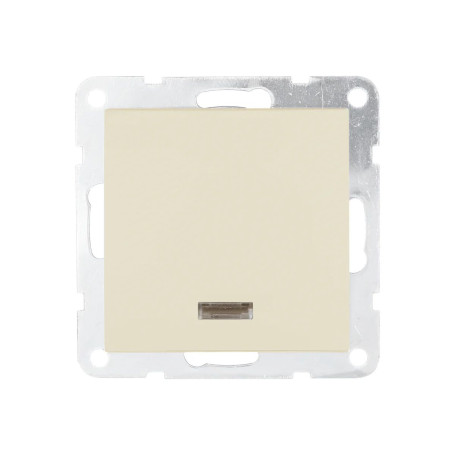 Переключатель одноклавишный LK Studio LK80 c подсветкой бежевый матовый 840402-1