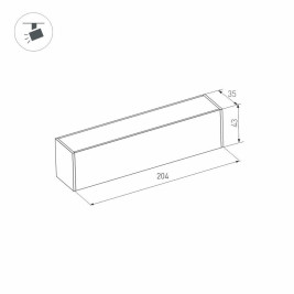 Трековый светодиодный светильник для магнитного шинопровода Arlight Mag-Flat-45-L205-6W Warm3000 026944