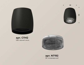 Комплект накладного светильника Ambrella light Techno Spot XS1142021 SBK/BK черный песок/тонированный (C1142, N7192)