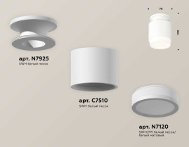Комплект накладного светильника Ambrella light Techno Spot XS7510043 SWH/FR белый песок/белый матовый (N7925, C7510, N7120)