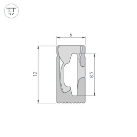 Профиль Arlight WPH-Flex-0612-Side-S8-10M Black 045785